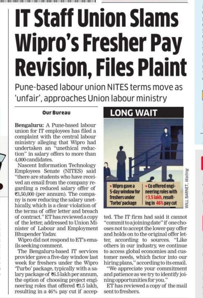 NITES files complaint against Wipro