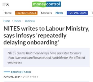 Infosys Delays Onboarding for Over 2 Years, NITES Demands Government Action
